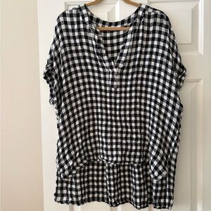 Jane and Delancey Black and White Checkered Blouse